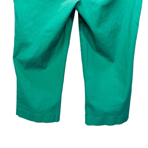 Talbots Womens Chelsea Cropped Pants Green Stretch Twill Straight Leg Petite 4P - Picture 9 of 12
